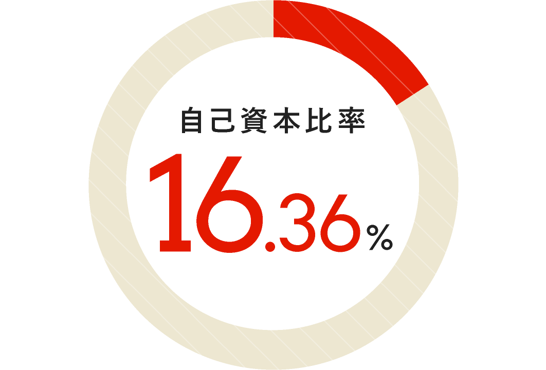 自己資本比率16.36%